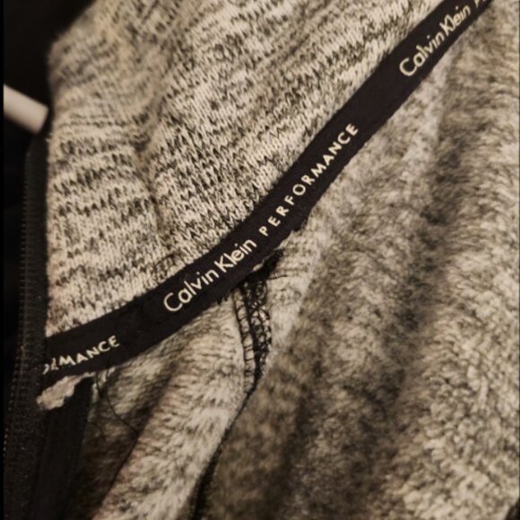 Calvin Klein Marble (Black/Grey/White) Full Zip Performance Fleece Hooded Jacket - Picture 7 of 12